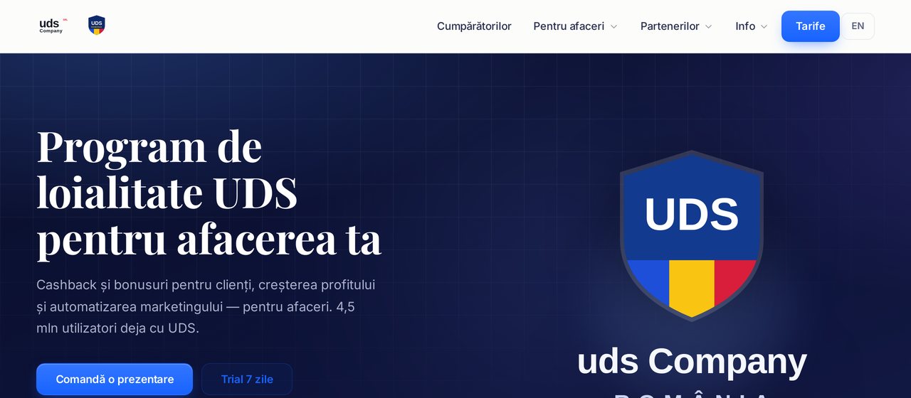 УДС — программа лояльности, витрина getuds.ro